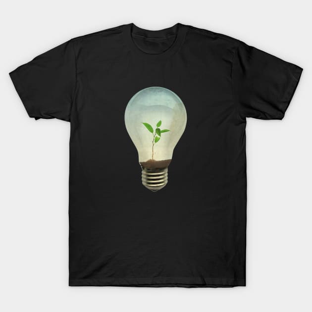 Global Warming plant in a light bulb T-Shirt by Vin Zzep